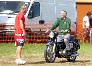 Peter at the Norton Festival in Devon, the Electra won the best ridden Norton prize.