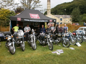 13 bikes attended the Hebden Bridge show allowing the Yorkshire Branch to put on a great display at the charity fund raising event.