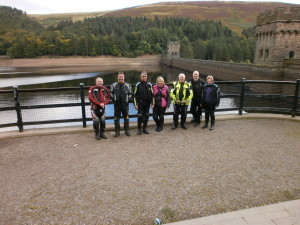 5 bikes (7 members) attended the ride out into Derbyshires High Peak district. Photo taken at the Derwent Dam.