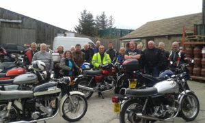 13 bikes attended the ride out, the first stop being at the Manor Café at Belleby